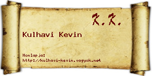 Kulhavi Kevin névjegykártya